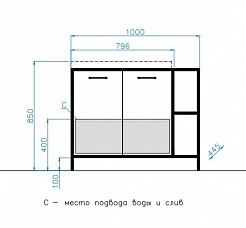 Style Line Мебель для ванной Лофт Classic 80/100 L бетон – фотография-6